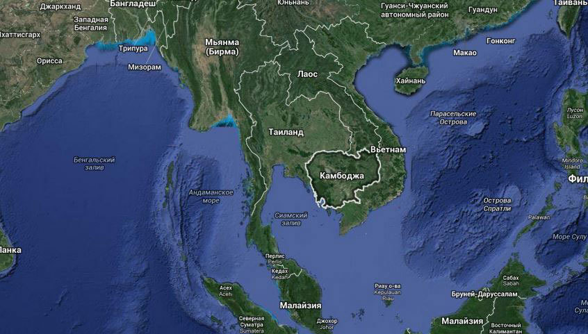 Карта индокитая со странами крупно на русском